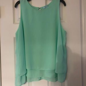 She + Sky mint green layered tank